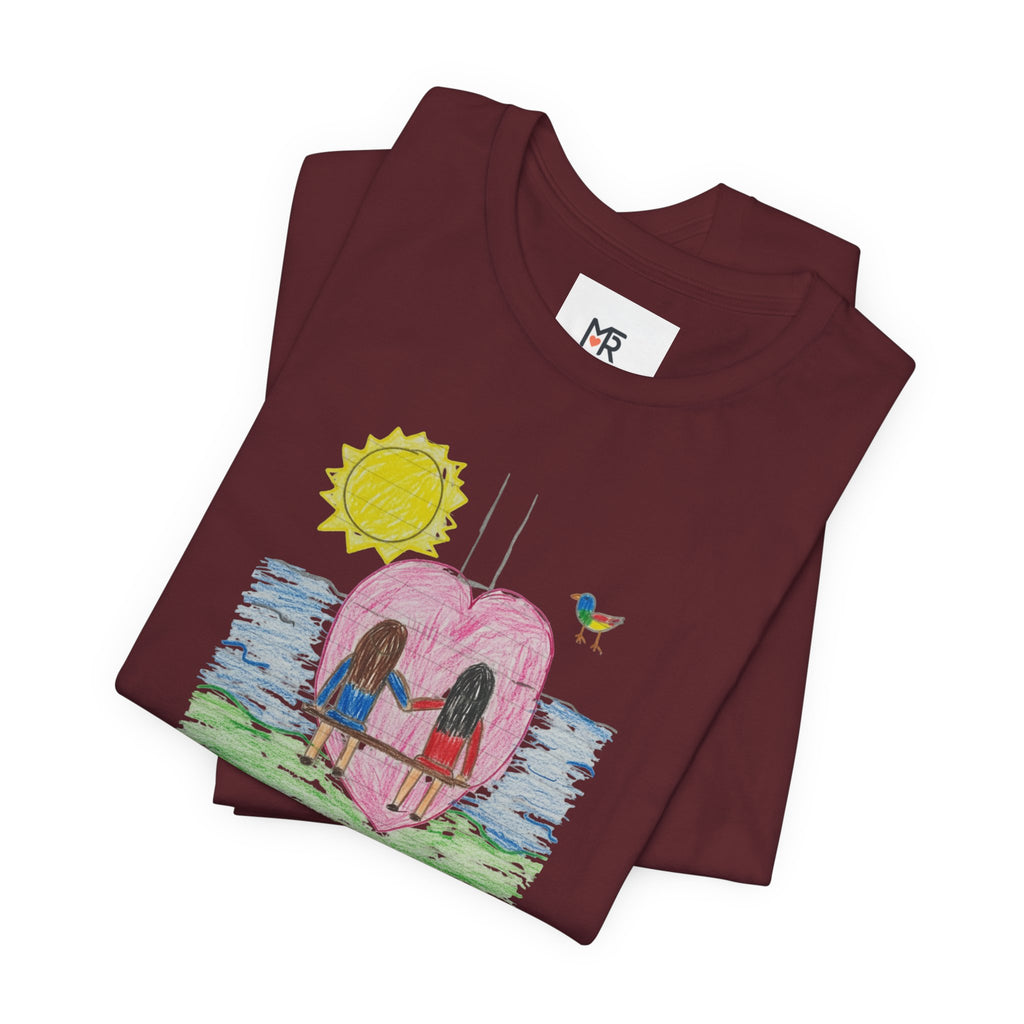 Mother’s Day Kids’ Art T-Shirt — “Pour fête des mères” Custom Children’s Creations Tee