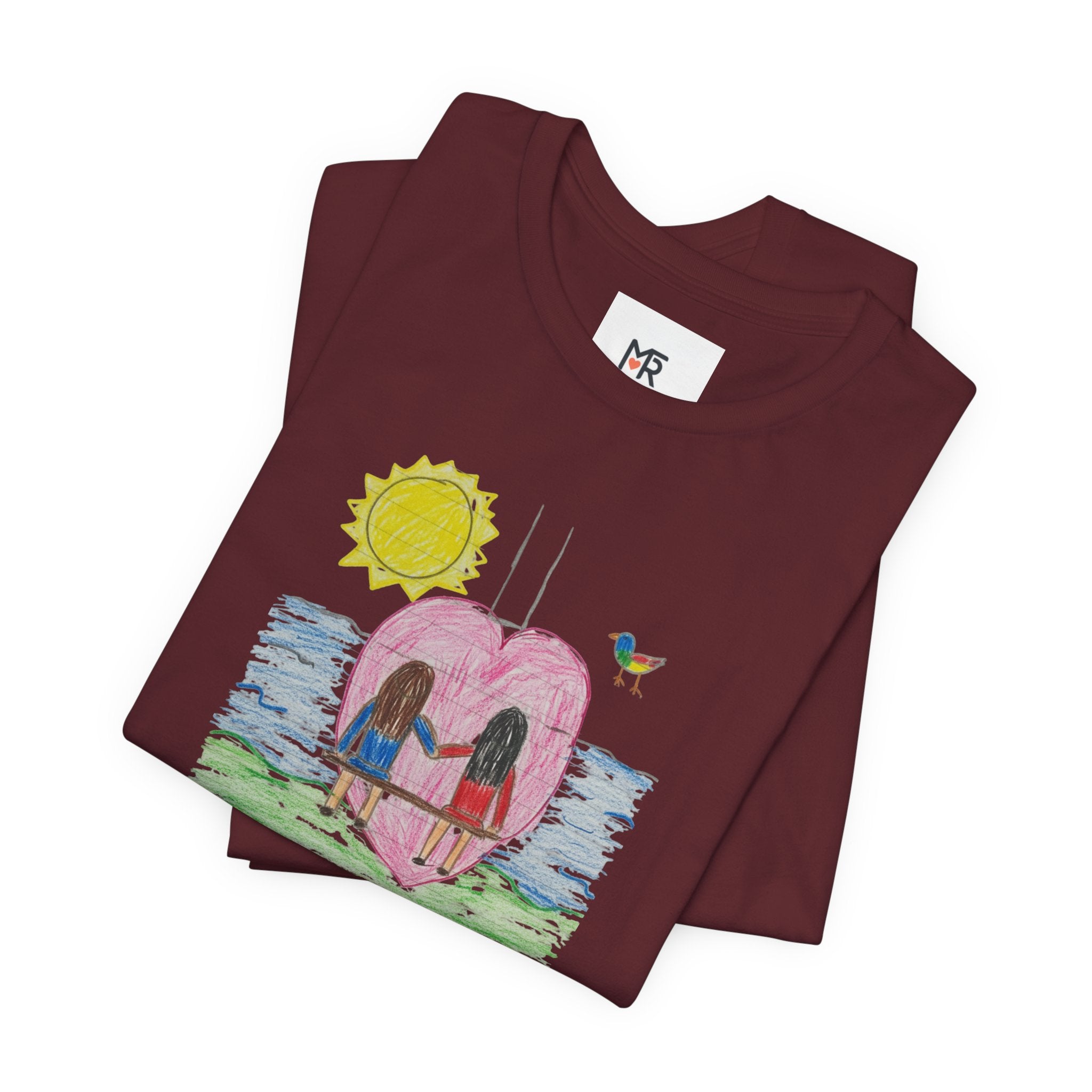 Mother’s Day Kids’ Art T-Shirt — “Pour fête des mères” Custom Children’s Creations Tee