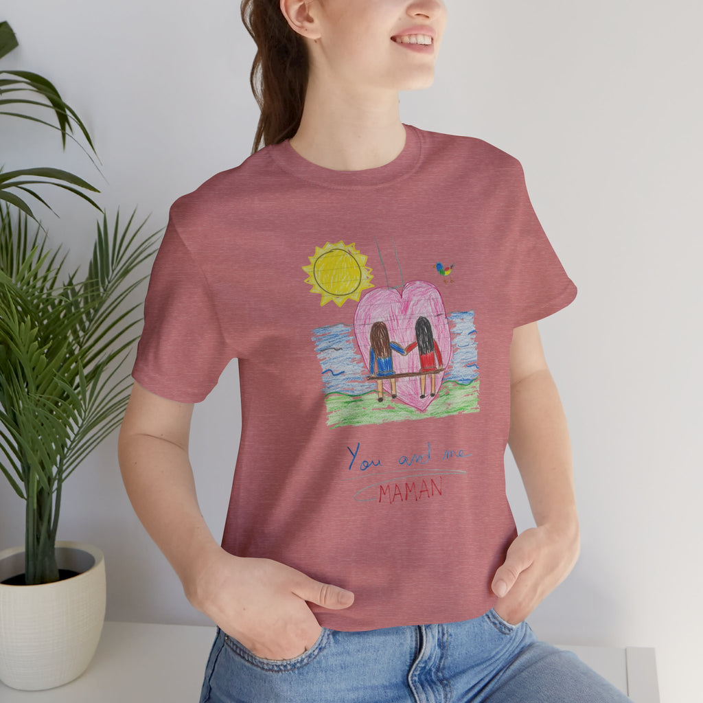 Mother’s Day Kids’ Art T-Shirt — “Pour fête des mères” Custom Children’s Creations Tee