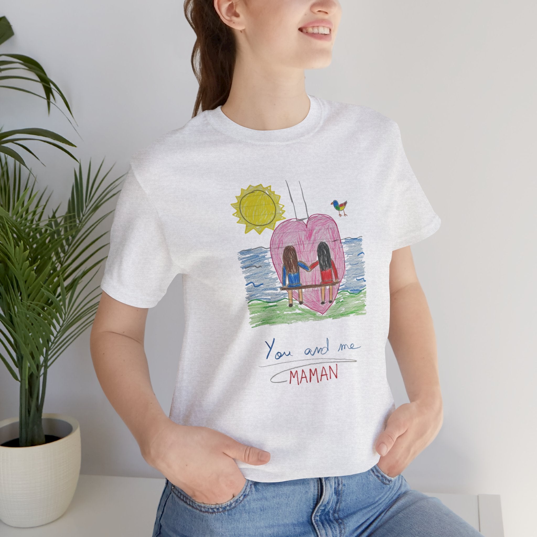 Mother’s Day Kids’ Art T-Shirt — “Pour fête des mères” Custom Children’s Creations Tee