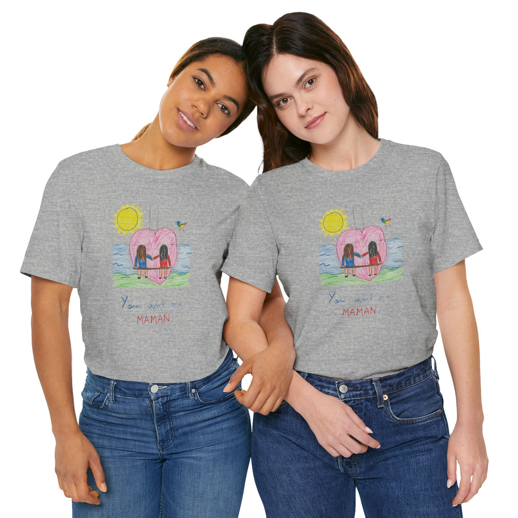 Mother’s Day Kids’ Art T-Shirt — “Pour fête des mères” Custom Children’s Creations Tee