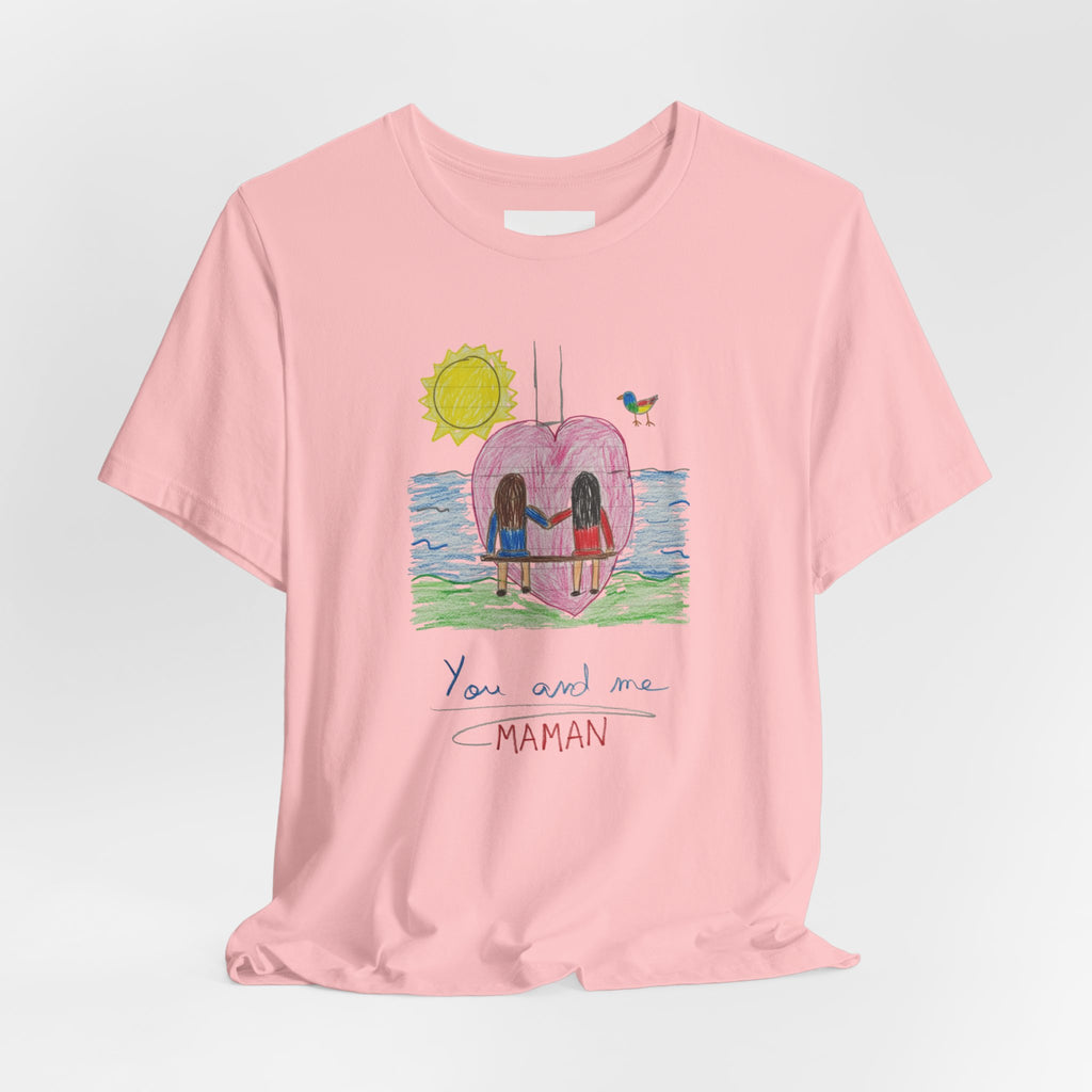 Mother’s Day Kids’ Art T-Shirt — “Pour fête des mères” Custom Children’s Creations Tee