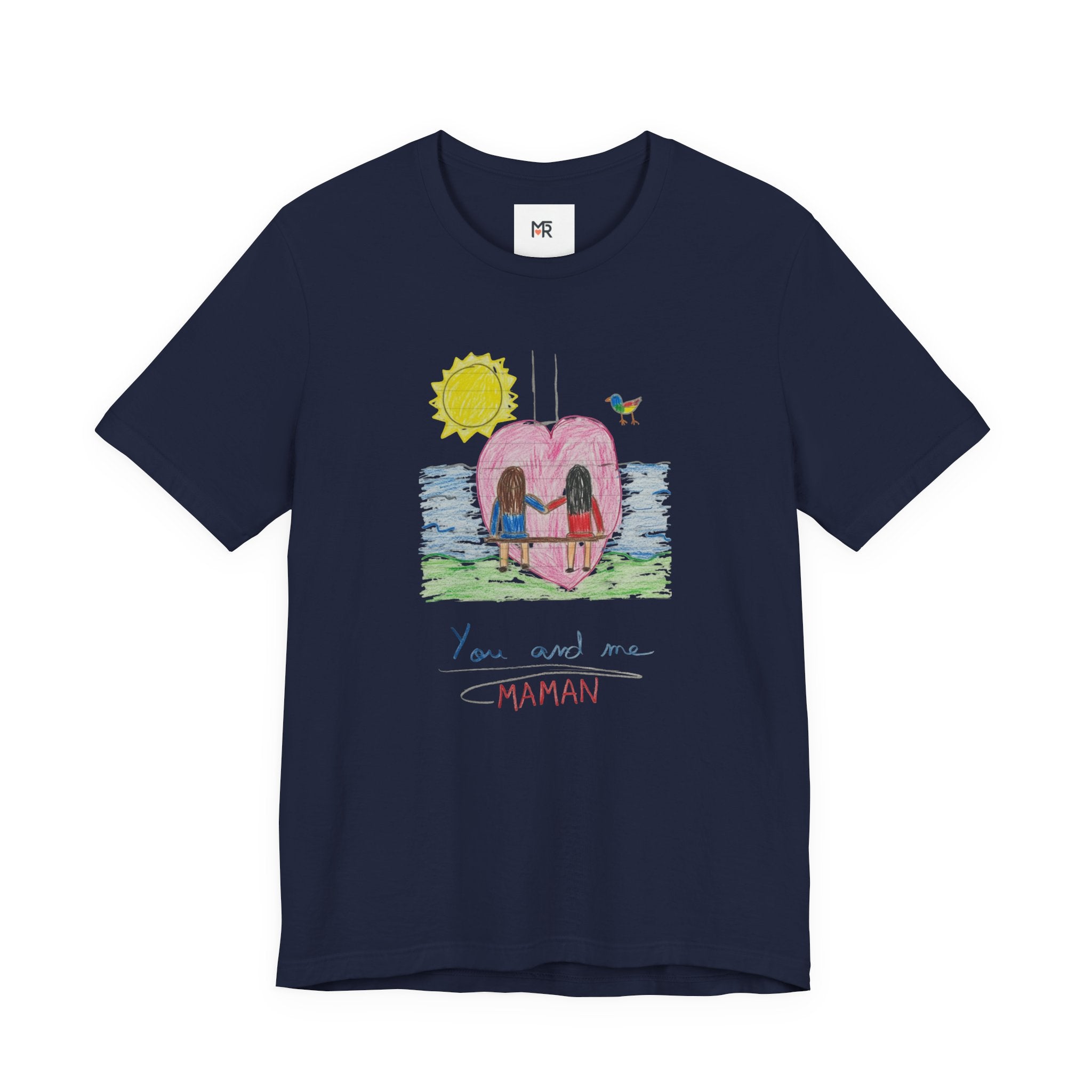 Mother’s Day Kids’ Art T-Shirt — “Pour fête des mères” Custom Children’s Creations Tee