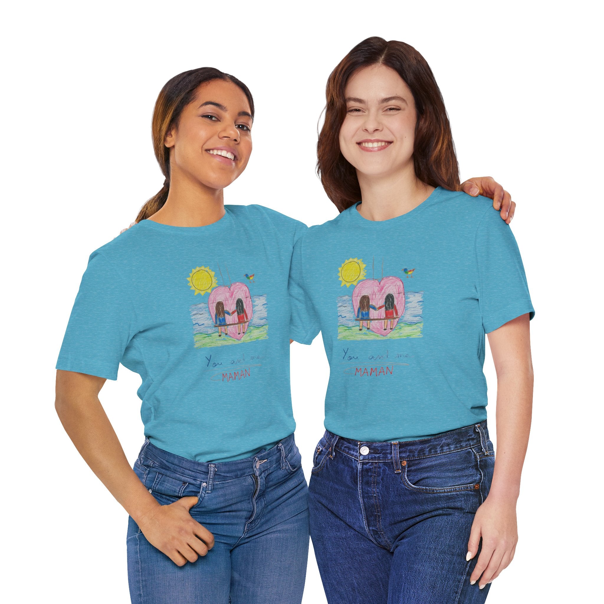 Mother’s Day Kids’ Art T-Shirt — “Pour fête des mères” Custom Children’s Creations Tee