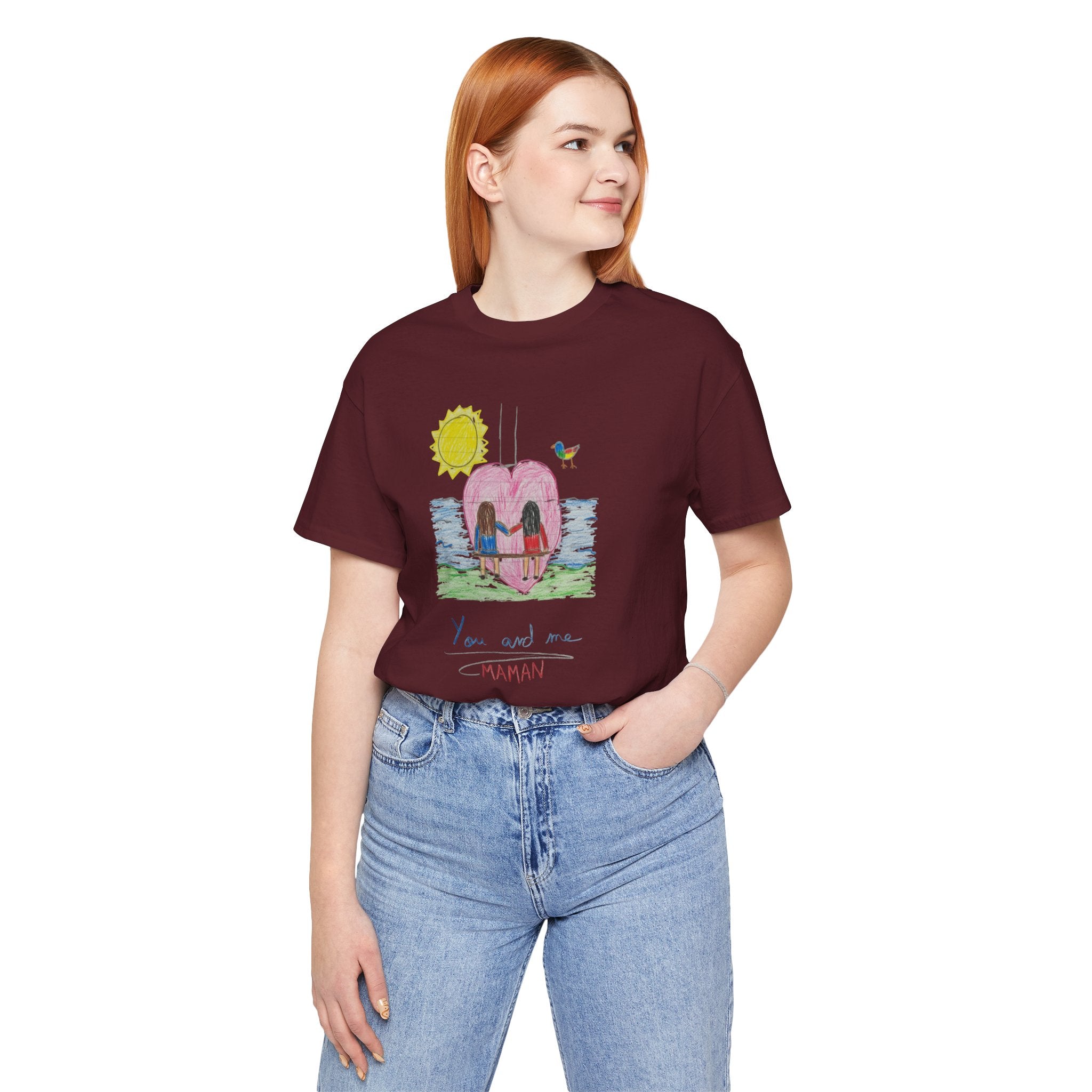 Mother’s Day Kids’ Art T-Shirt — “Pour fête des mères” Custom Children’s Creations Tee
