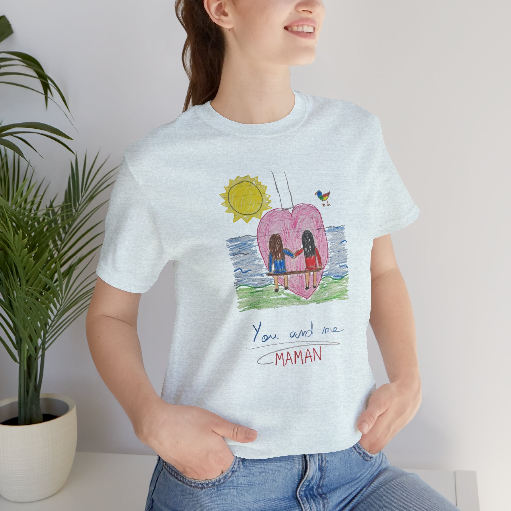 Mother’s Day Kids’ Art T-Shirt — “Pour fête des mères” Custom Children’s Creations Tee