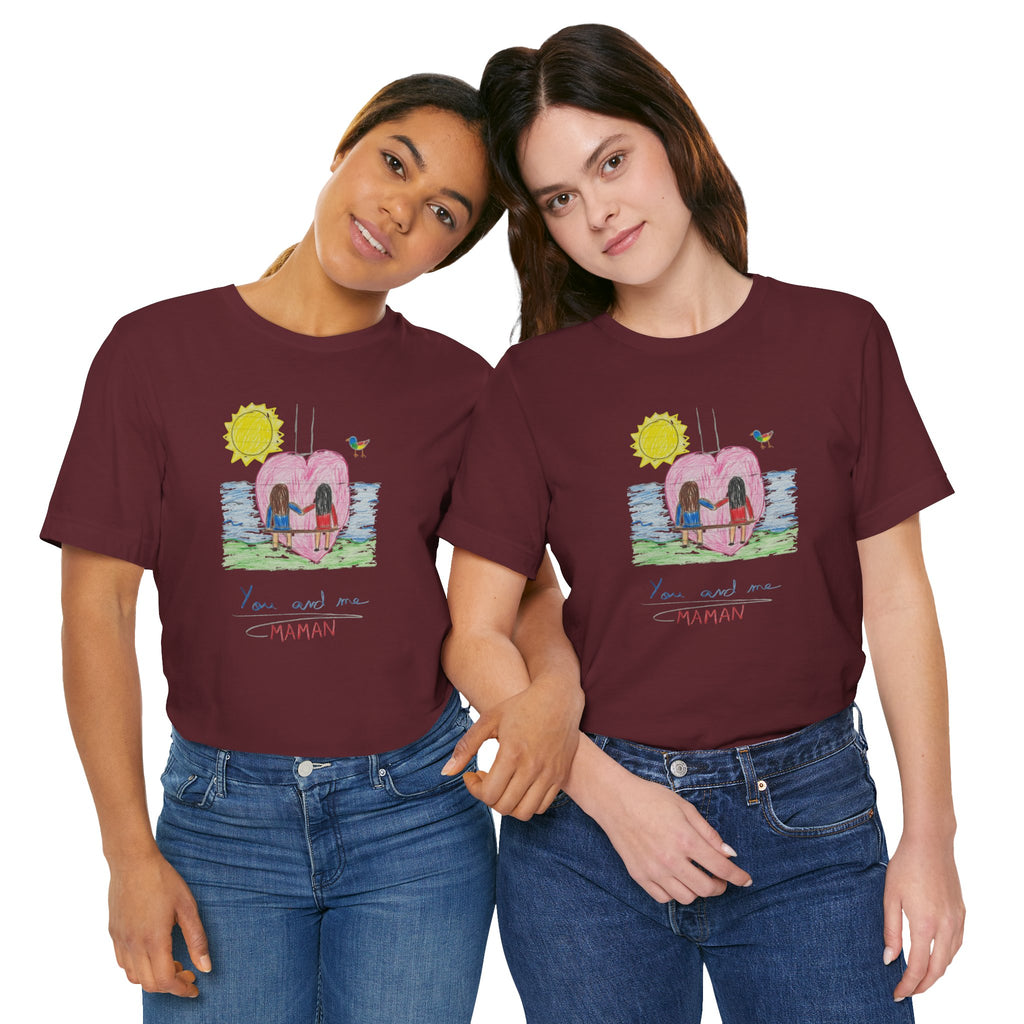 Mother’s Day Kids’ Art T-Shirt — “Pour fête des mères” Custom Children’s Creations Tee