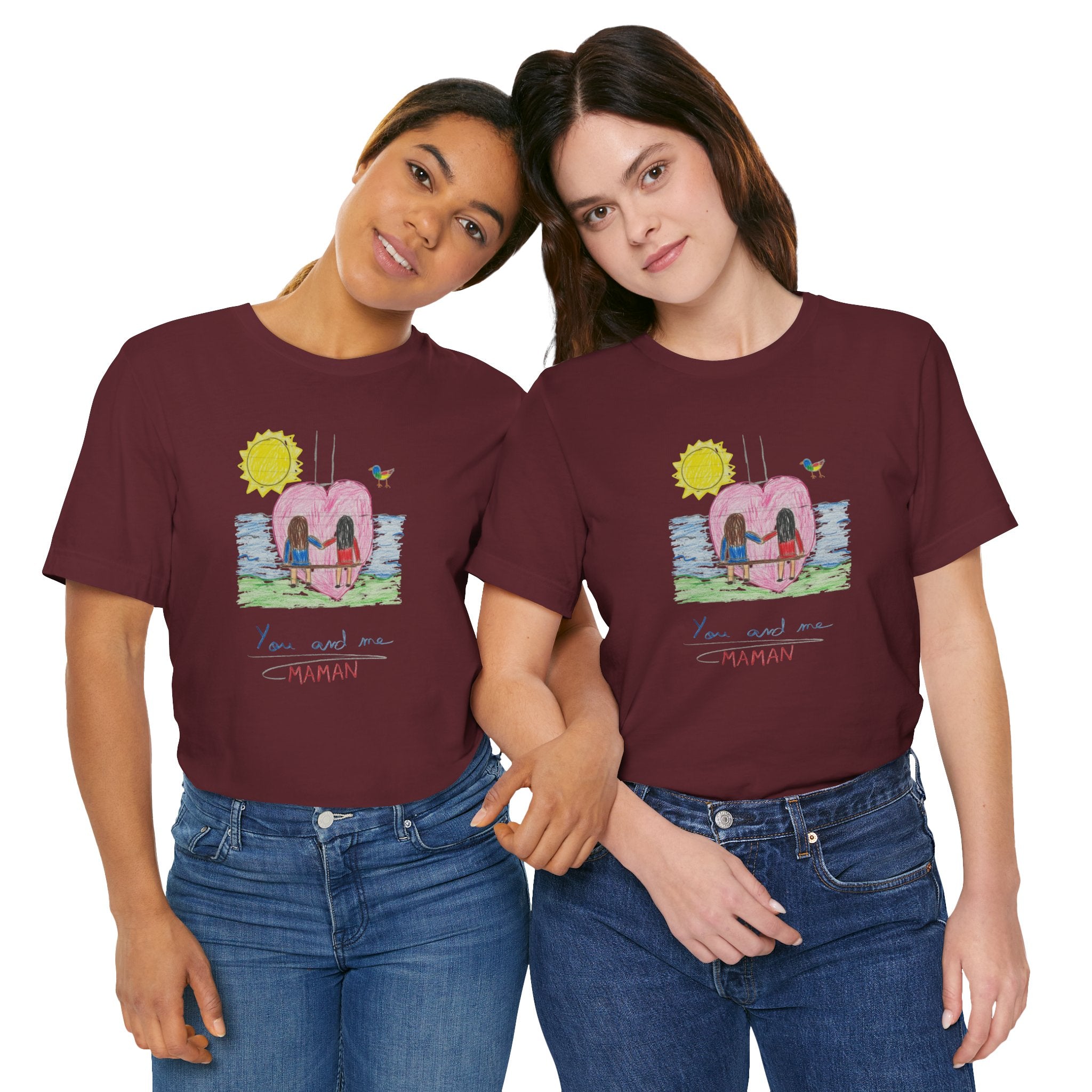 Mother’s Day Kids’ Art T-Shirt — “Pour fête des mères” Custom Children’s Creations Tee