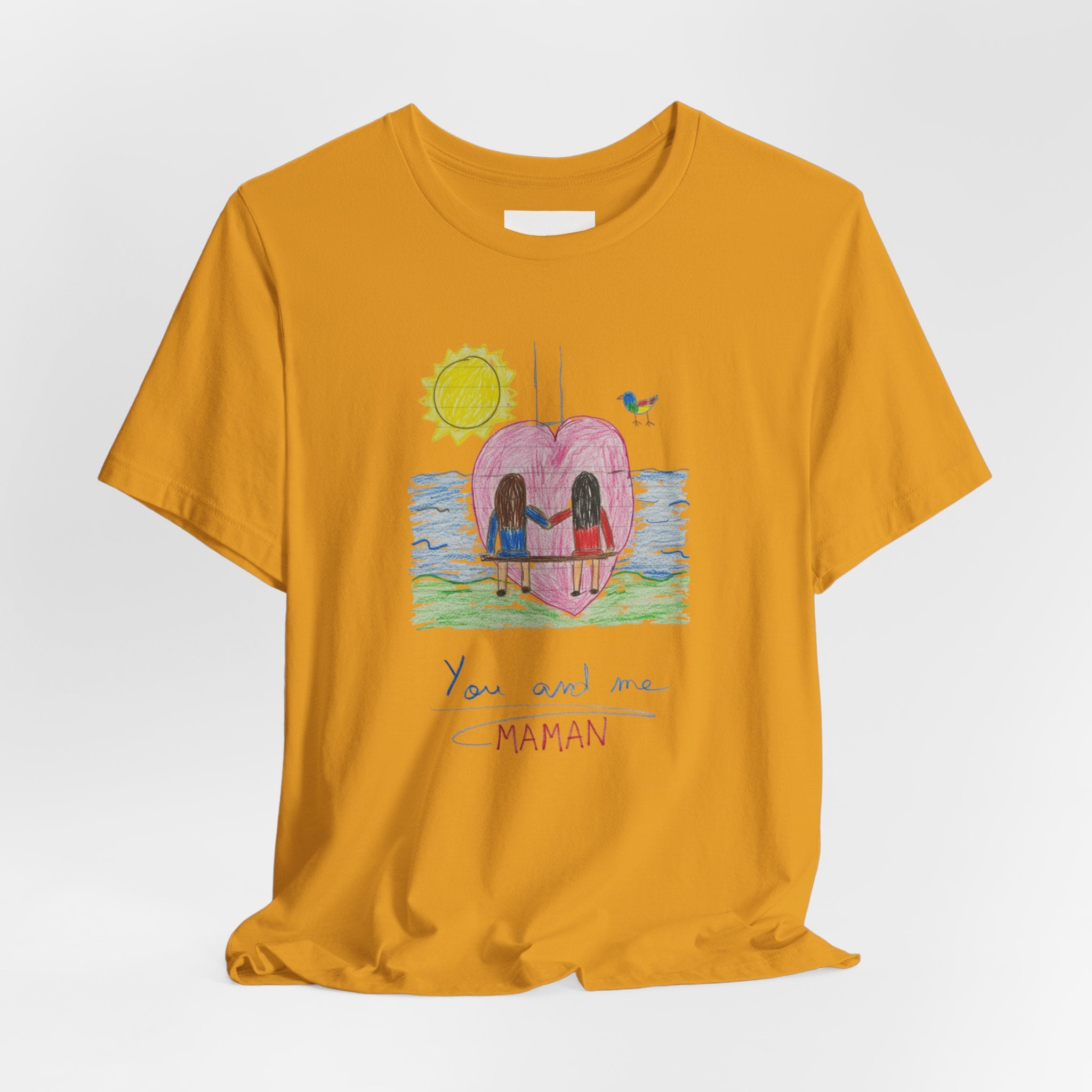 Mother’s Day Kids’ Art T-Shirt — “Pour fête des mères” Custom Children’s Creations Tee