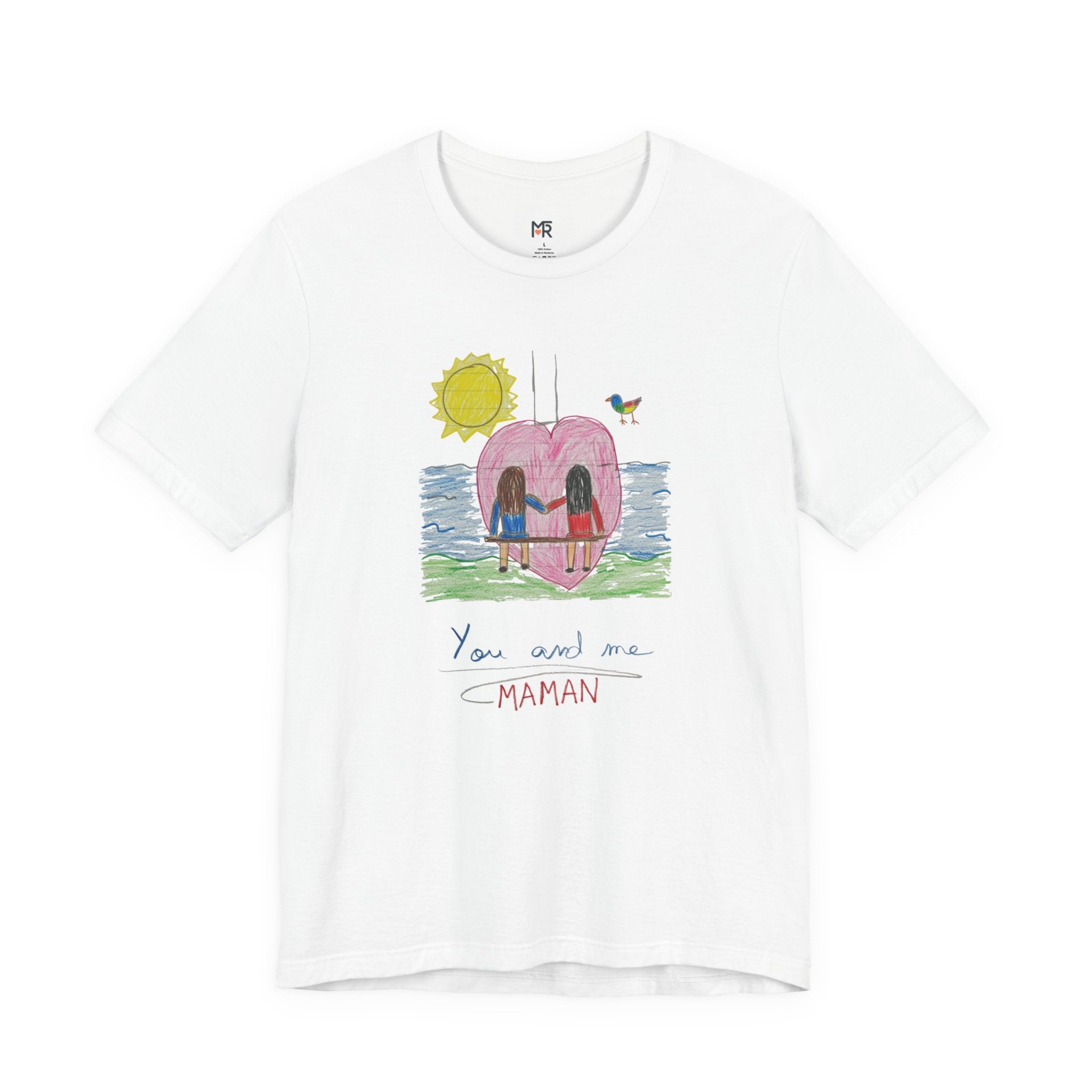 Mother’s Day Kids’ Art T-Shirt — “Pour fête des mères” Custom Children’s Creations Tee