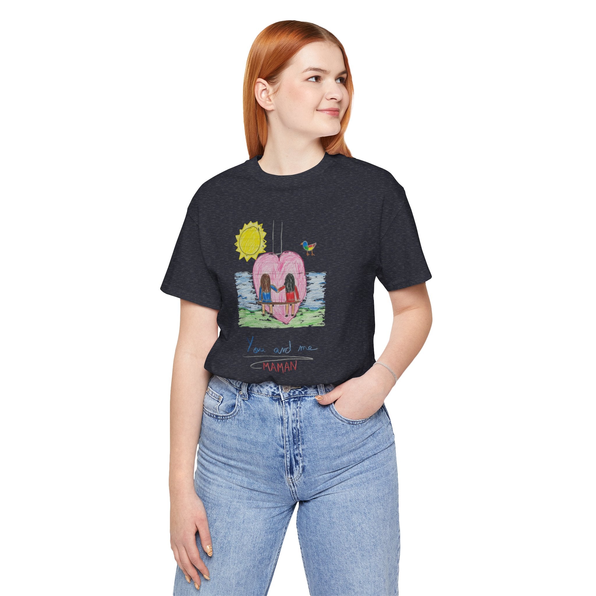 Mother’s Day Kids’ Art T-Shirt — “Pour fête des mères” Custom Children’s Creations Tee