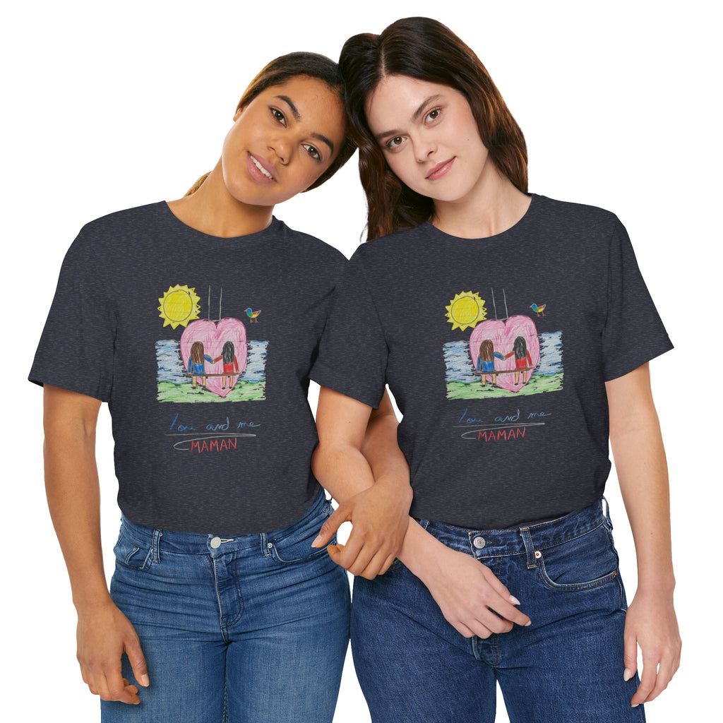 Mother’s Day Kids’ Art T-Shirt — “Pour fête des mères” Custom Children’s Creations Tee
