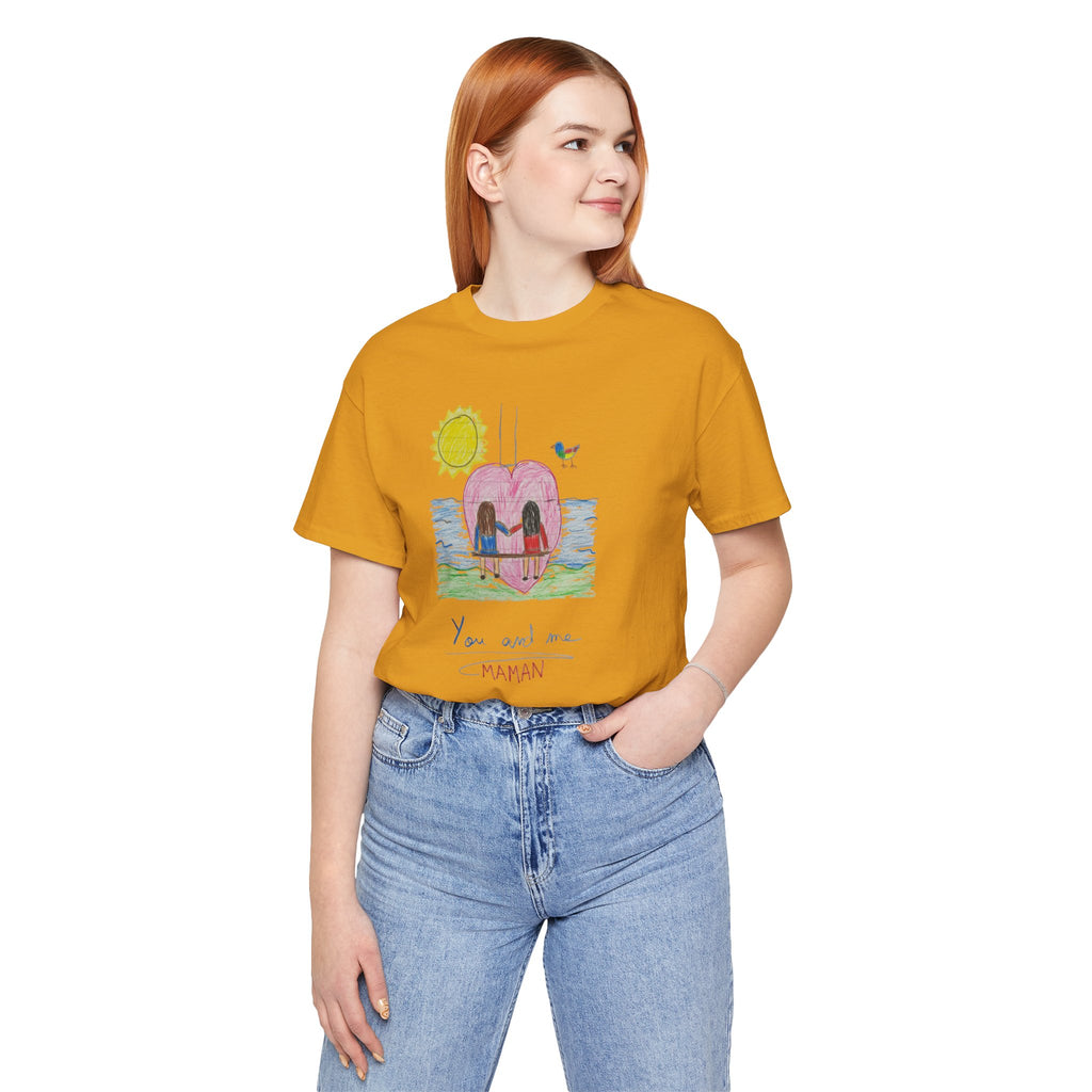 Mother’s Day Kids’ Art T-Shirt — “Pour fête des mères” Custom Children’s Creations Tee