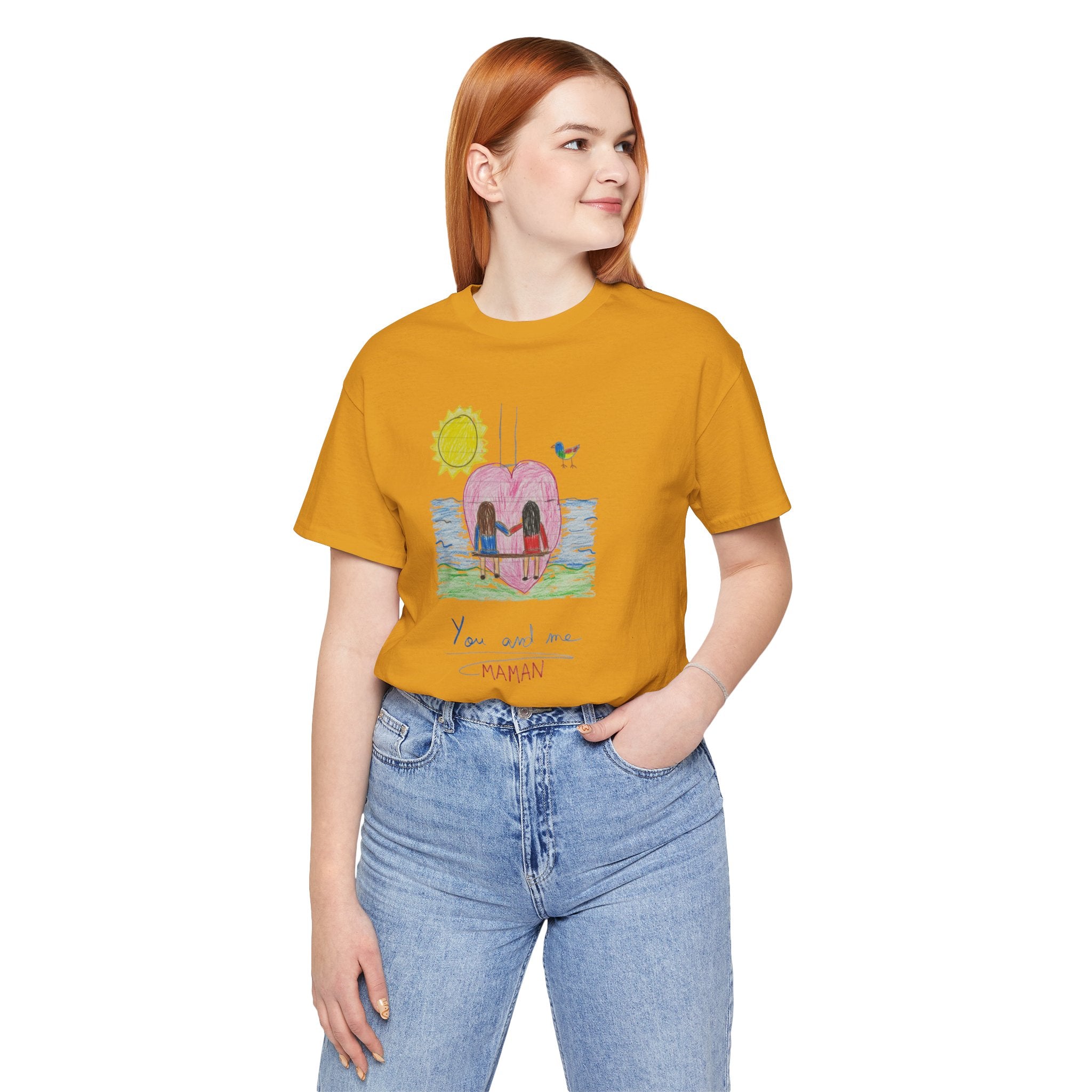 Mother’s Day Kids’ Art T-Shirt — “Pour fête des mères” Custom Children’s Creations Tee
