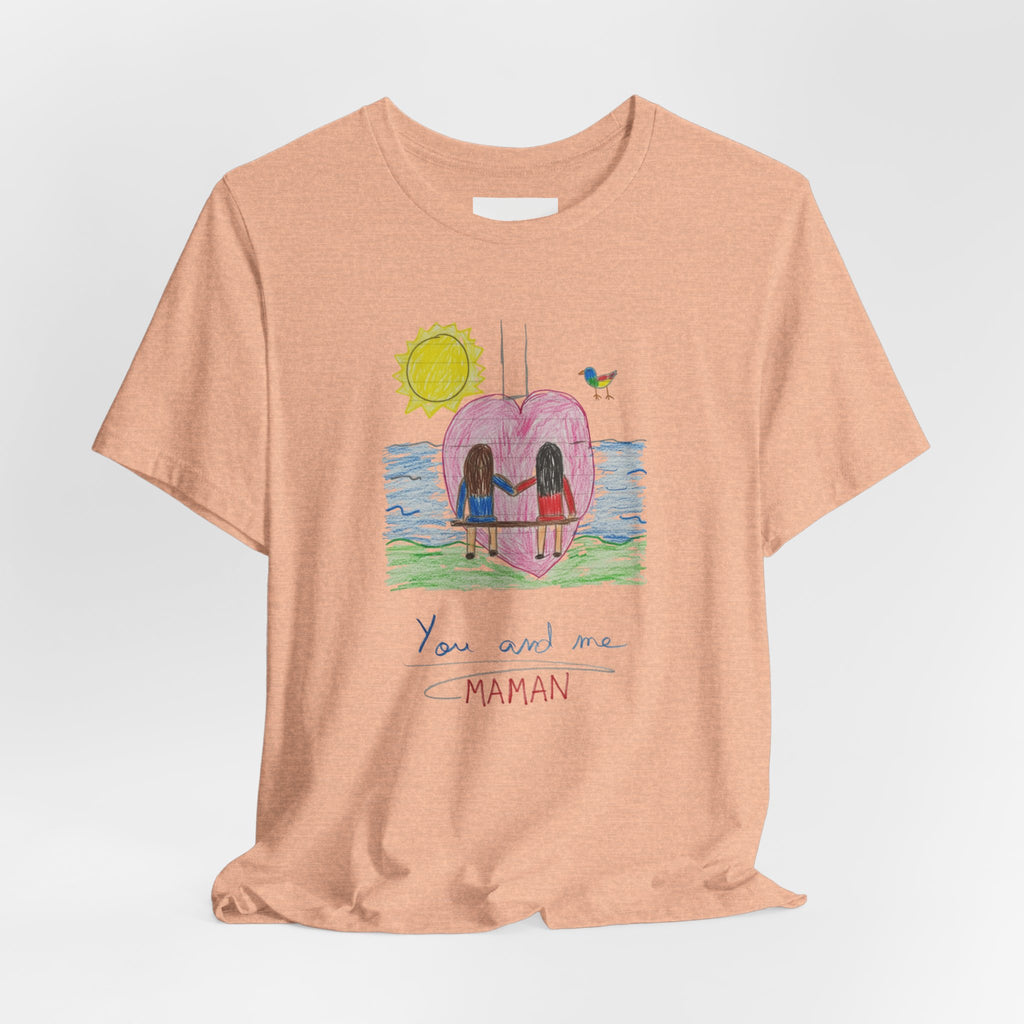 Mother’s Day Kids’ Art T-Shirt — “Pour fête des mères” Custom Children’s Creations Tee