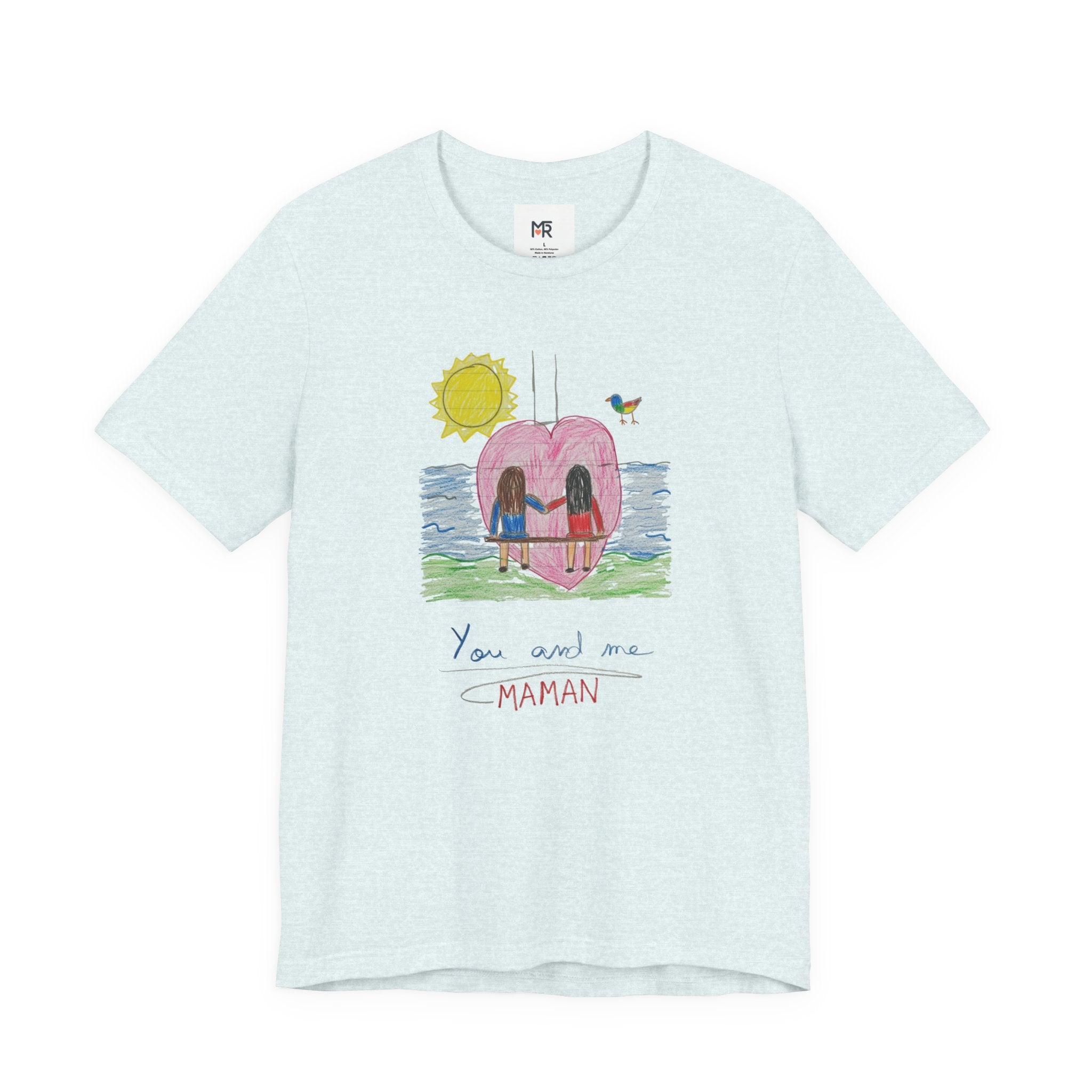 Mother’s Day Kids’ Art T-Shirt — “Pour fête des mères” Custom Children’s Creations Tee