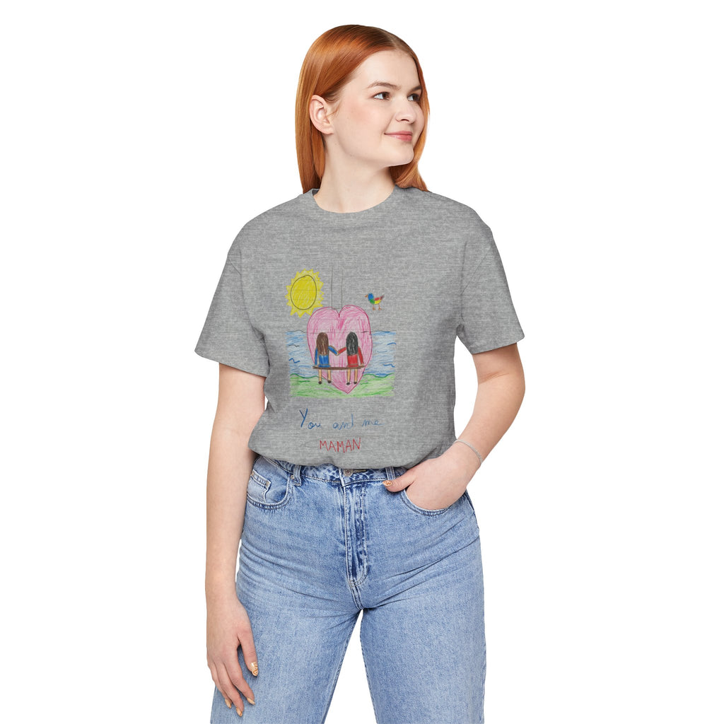 Mother’s Day Kids’ Art T-Shirt — “Pour fête des mères” Custom Children’s Creations Tee