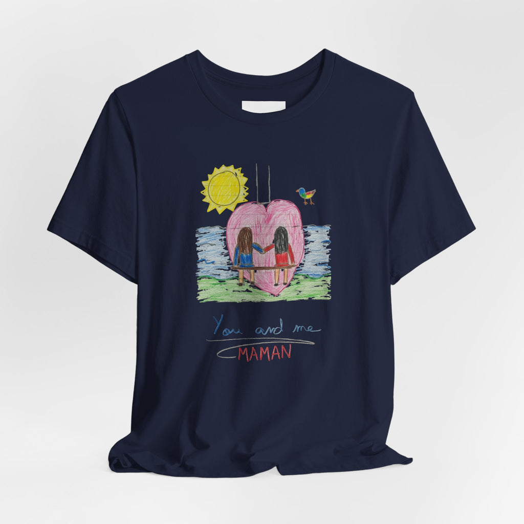 Mother’s Day Kids’ Art T-Shirt — “Pour fête des mères” Custom Children’s Creations Tee