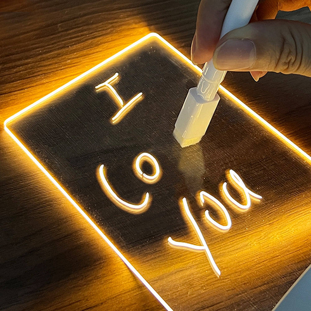 Lampe LED Message Board – Tableau Acrylique Lumineux avec Stylo | Cadeau Original & Déco Ambiance